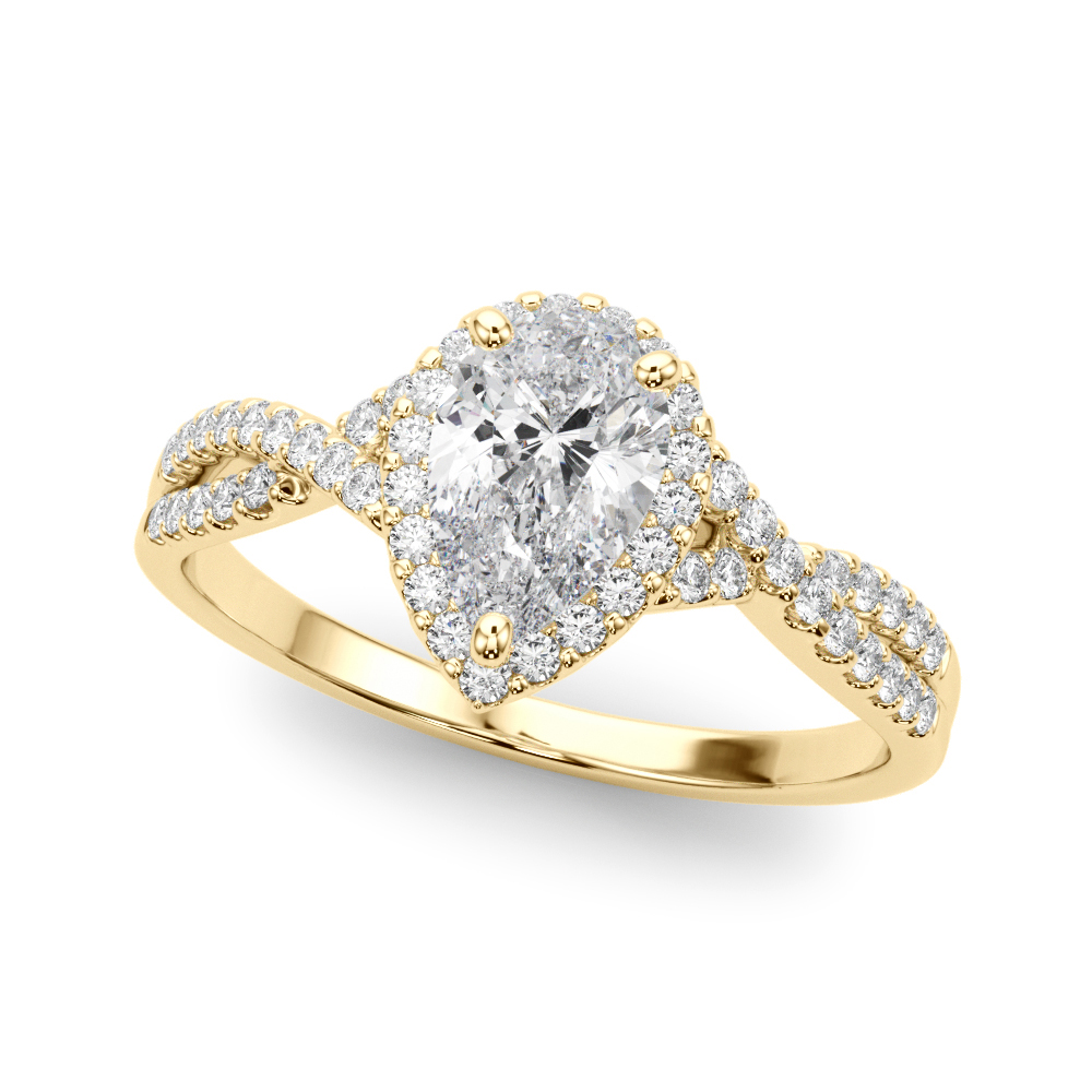 Zoltan Natural Yellow Gold 3 Prong Setting Side Stone Diamond Ring