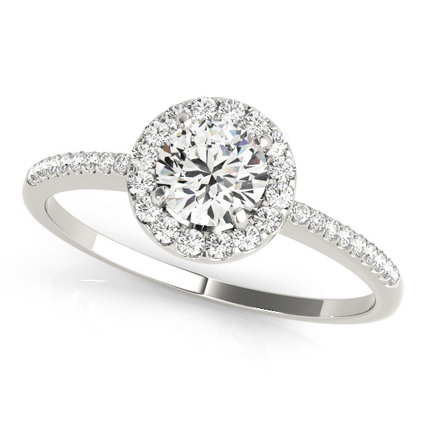 0.2 Ct Natural Round Cut Legaci Halo Diamond Rings in Silver 925