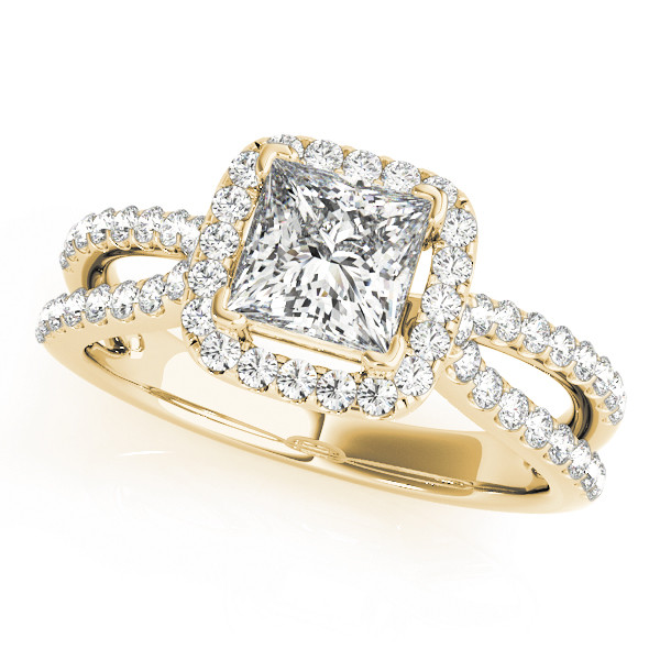 0.2 Ct Natural Princess Cut Kaylynn Halo Diamond Rings in Silver 925