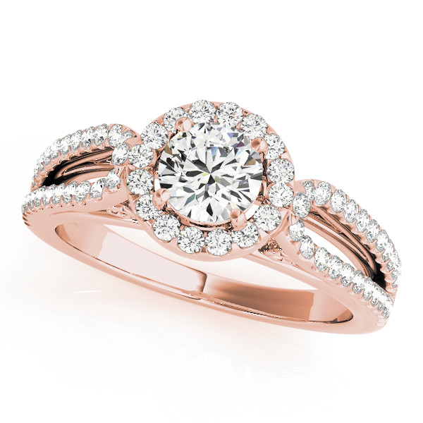 0.2 Ct Natural Round Cut Lili Halo Diamond Rings in Silver 925