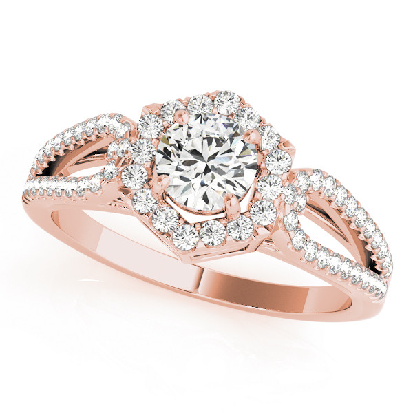 0.2 Ct Natural Round Cut Joni Halo Diamond Rings in Silver 925