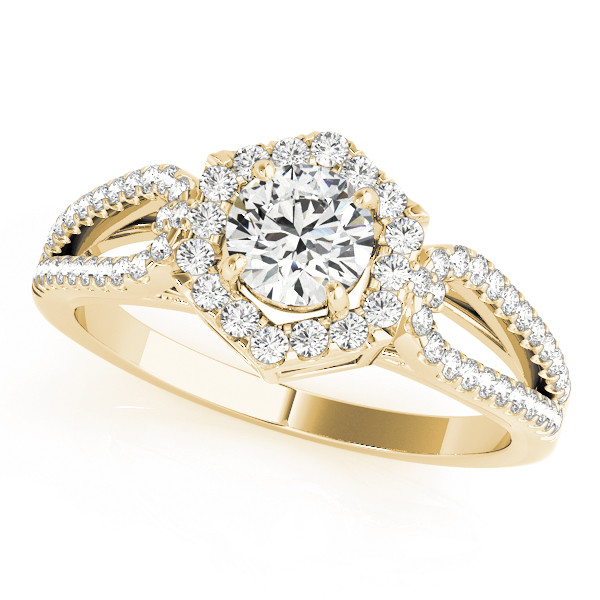0.2 Ct Natural Round Cut Joni Halo Diamond Rings in Silver 925