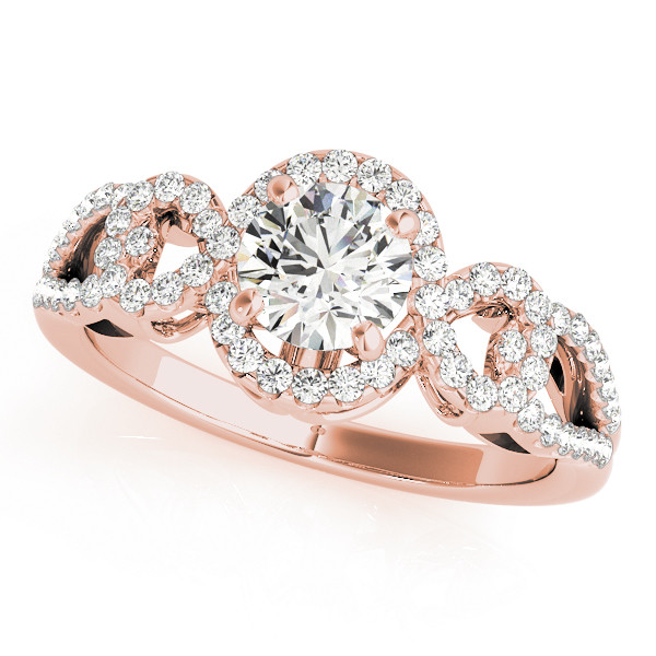 0.2 Ct Natural Round Cut Jrue Halo Diamond Rings in Silver 925