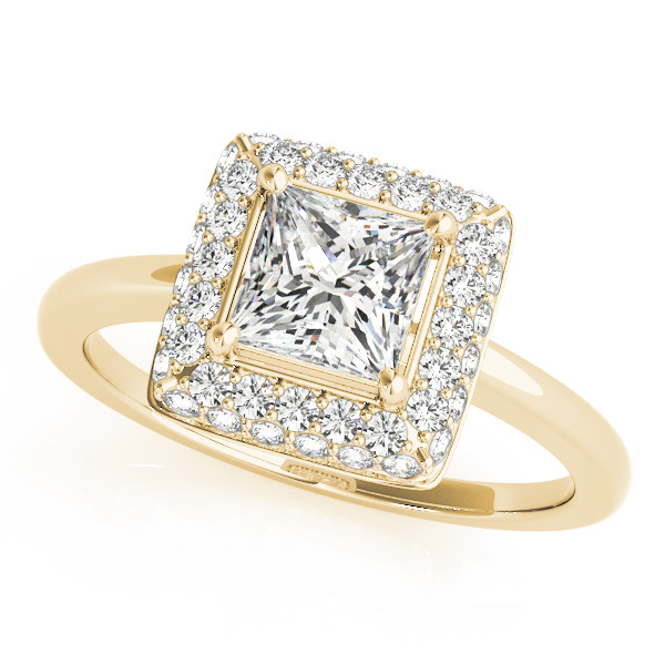 0.2 Ct Natural Princess Cut Lori  Halo Diamond Rings in Silver 925