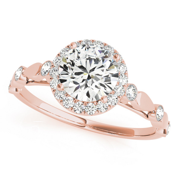 0.2 Ct Natural Round Cut Lenore Halo Diamond Rings in Silver 925