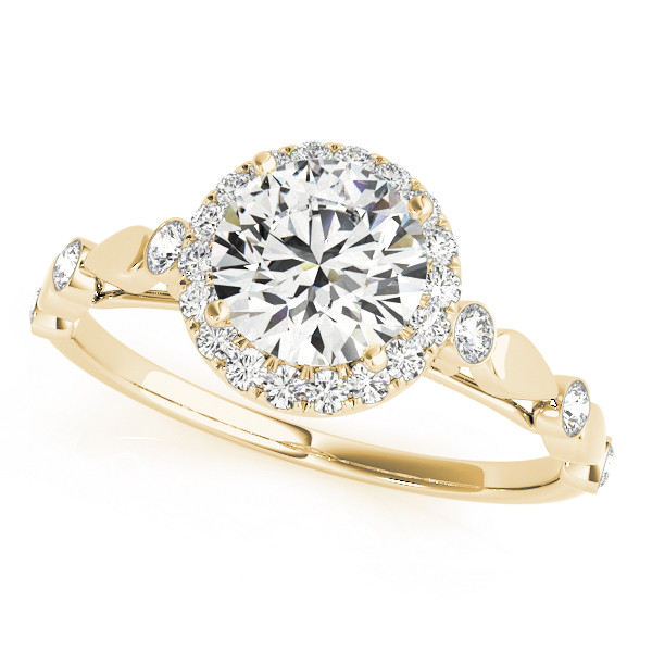 0.2 Ct Natural Round Cut Lenore Halo Diamond Rings in Silver 925
