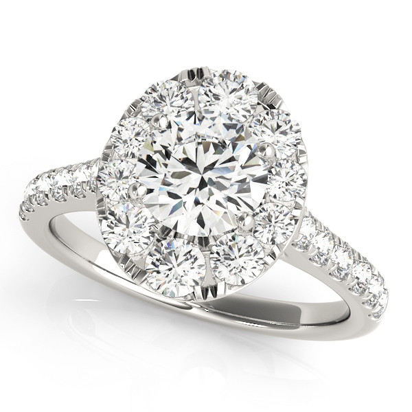 0.2 Ct Natural Round Cut Leanne Halo Diamond Rings in Silver 925