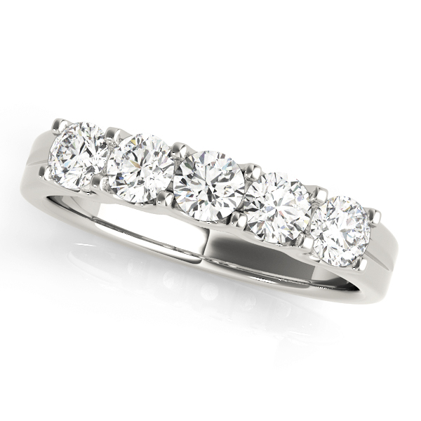 0.75 Ct Lab-Created Round Cut Eloise  5 Stone Ring Diamond Rings in Silver 925