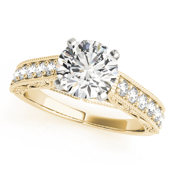 0.2 Ct Lab-Created Diamond Round Cut Renee  Side Stone Engagement Rings in Silver 925