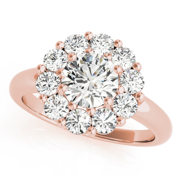 0.2 Ct Natural Round Cut Jamiyah Halo Diamond Rings in Silver 925