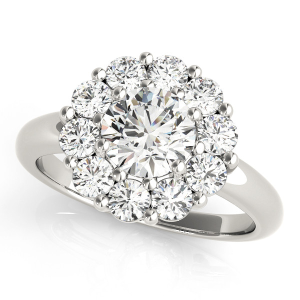 0.2 Ct Natural Round Cut Jamiyah Halo Diamond Rings in Silver 925