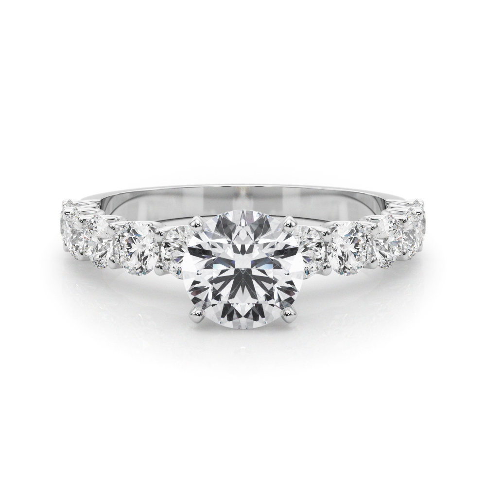 0.66 Ct Lab-Created Round Cut Seraphina  Diamond Rings in Silver 925