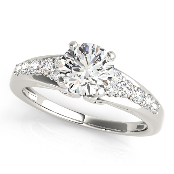 0.2 Ct Lab-Created Diamond Round Cut Shekhinah  Side Stone Engagement Rings in Silver 925