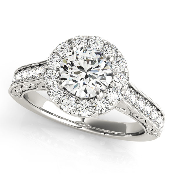 0.2 Ct Lab-Created Diamond Round Cut Lyden  Halo Engagement Rings in Silver 925