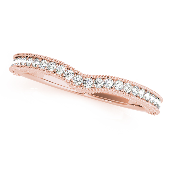 Xiola Natural Diamond Rose Gold Pave Setting Women's Wedding Ring