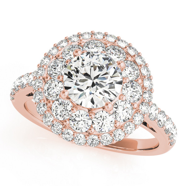 0.2 Ct Natural Round Cut Kaely Halo Diamond Rings in Silver 925