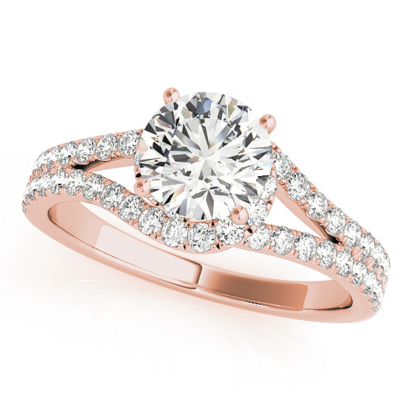 0.2 Ct Natural Round Cut Joi Halo Diamond Rings in Silver 925