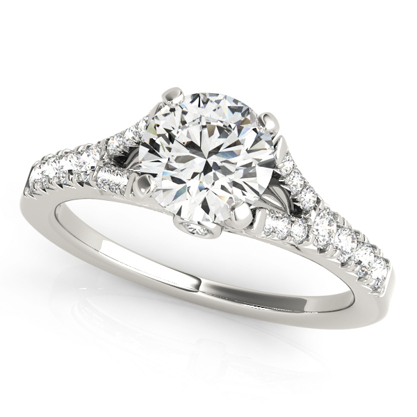 0.2 Ct Lab-Created Diamond Round Cut Aaila  Side Stone Engagement Rings in Silver 925