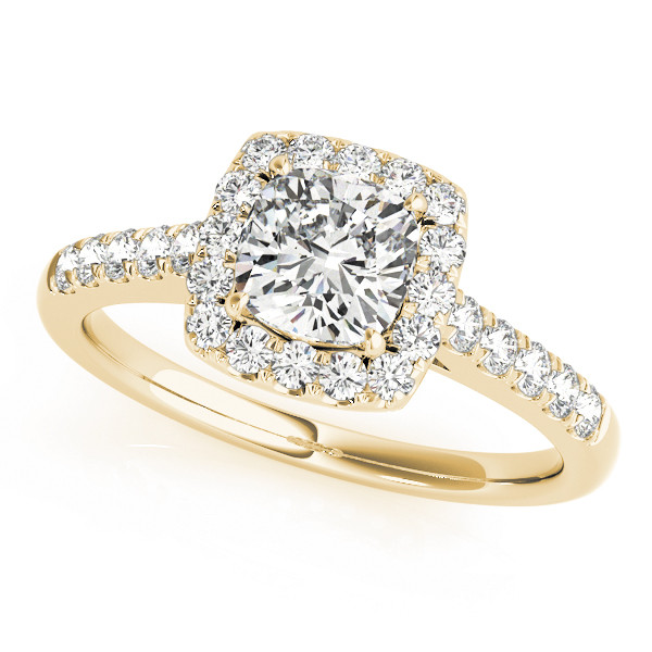 0.2 Ct Natural Cushion Cut Lorraine Halo Diamond Rings in Silver 925