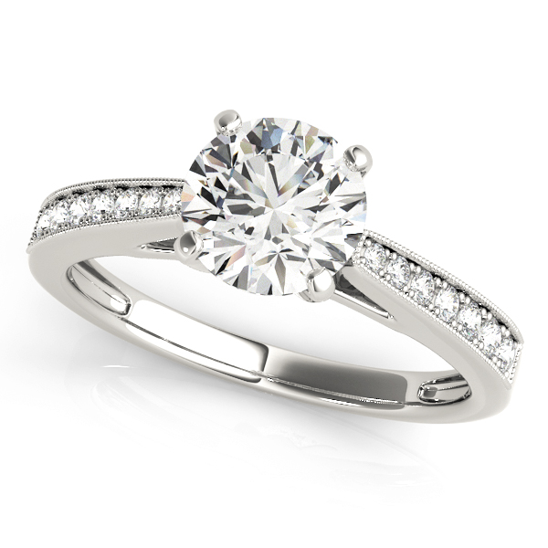 0.2 Ct Lab-Created Diamond Round Cut Alsy  Side Stone Engagement Rings in Silver 925