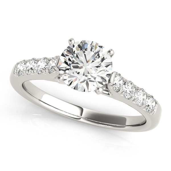 0.2 Ct Lab-Created Diamond Round Cut Defna  Side Stone Engagement Rings in Silver 925