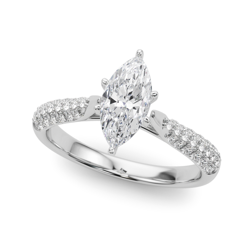 Zaelyn Natural Diamond 4 Prong Setting Side Stone Engagement Ring