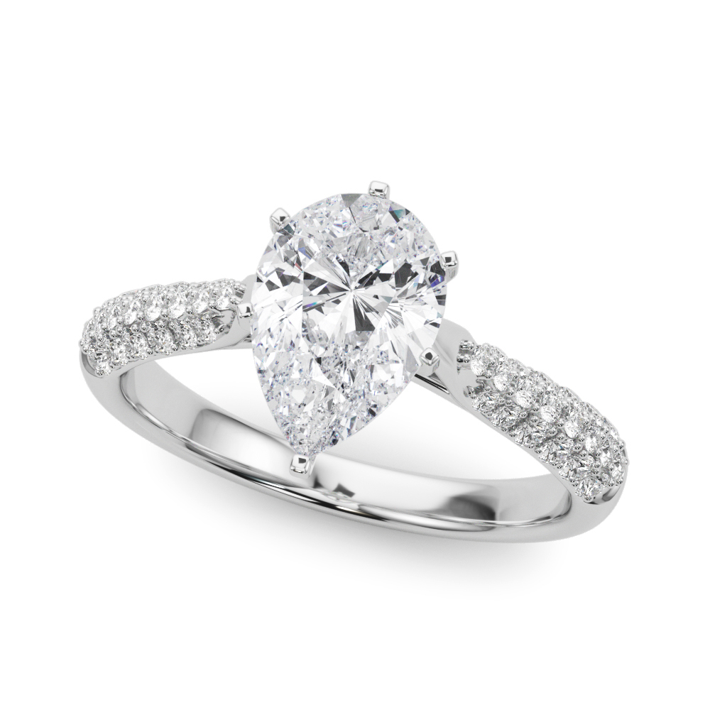 Zeinab Natural Diamond 4 Prong Setting Side Stone Engagement Ring