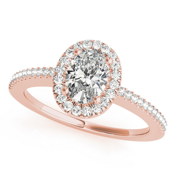 0.2 Ct Natural Oval Cut Lauryn Halo Diamond Rings in Silver 925