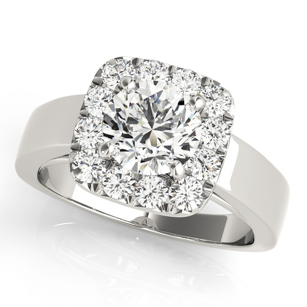 0.2 Ct Natural Round Cut Lennie Halo Diamond Rings in Silver 925