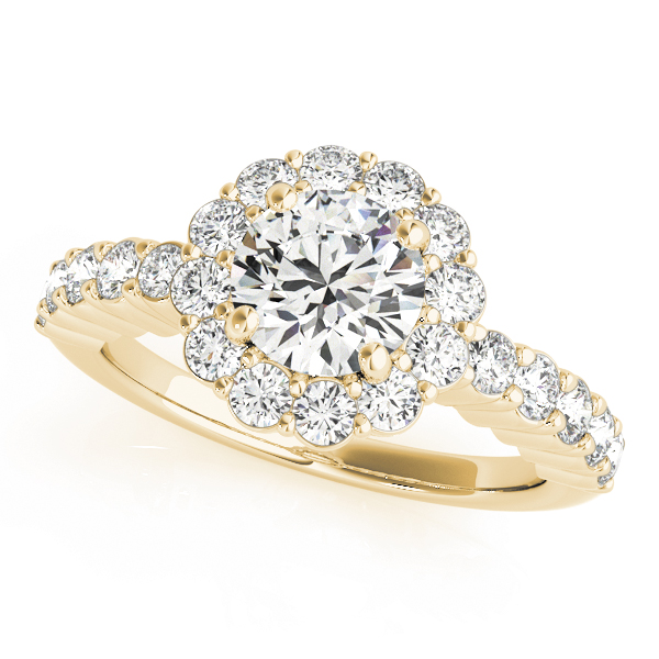 0.2 Ct Lab-Created Diamond Round Cut seba  Halo Engagement Rings in Silver 925