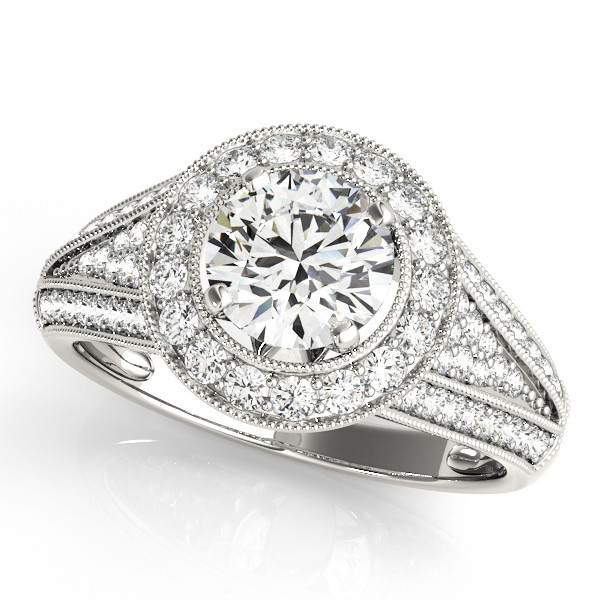 0.2 Ct Natural Round Cut Kaleigh  Halo Diamond Rings in Silver 925