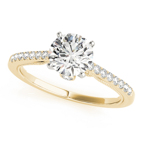 0.2 Ct Lab-Created Diamond Round Cut Bella  Side Stone Engagement Rings in Silver 925