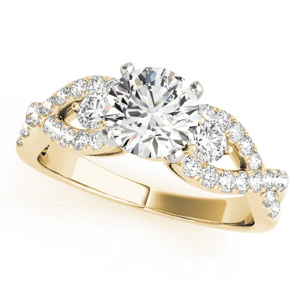SunshineDiamonds Side Stone Engagement Rings in 9K Yellow Gold and 0.50 Carat Lab Grown Diamond