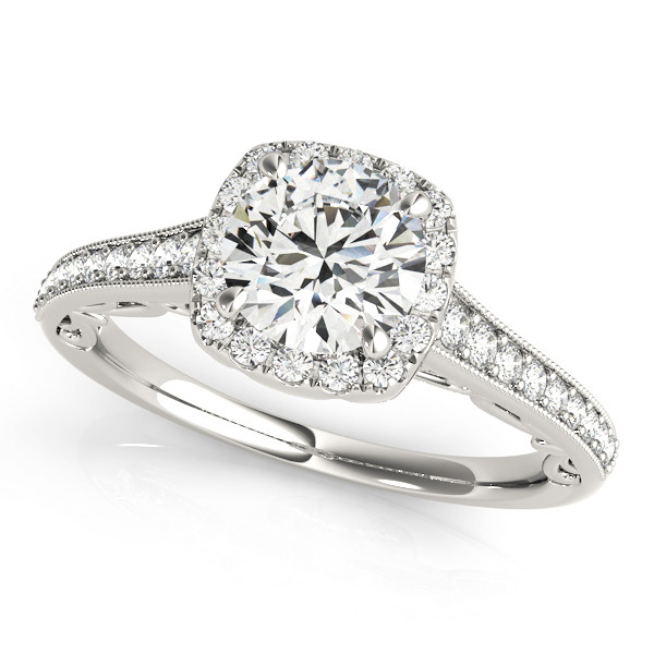 0.2 Ct Natural Round Cut Klara Halo Diamond Rings in Silver 925