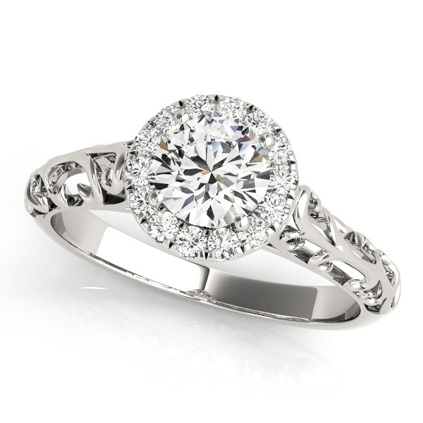 0.2 Ct Natural Round Cut Lincoln Halo Diamond Rings in Silver 925
