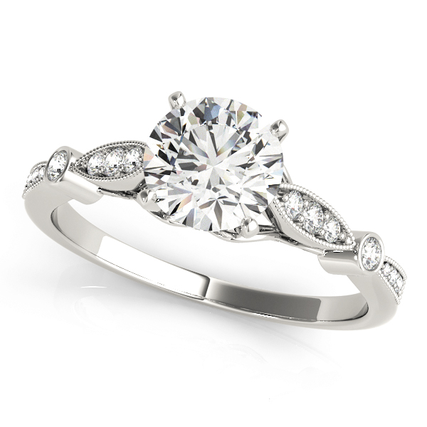 0.2 Ct Lab Grown Diamond Round Cut Rincya  Side Stone Engagement Rings in Silver 925