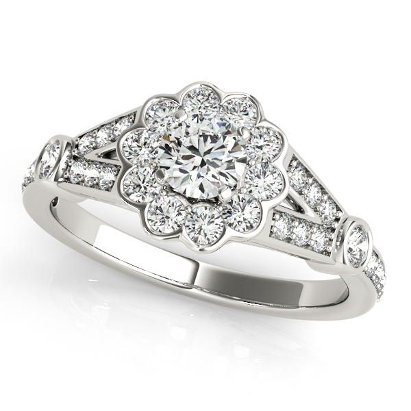 0.2 Ct Lab-Created Diamond Round Cut Alianah  Halo Engagement Rings in Silver 925