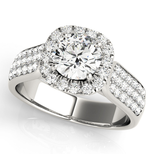 0.2 Ct Natural Round Cut Kaileen  Halo Diamond Rings in Silver 925