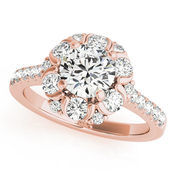 0.2 Ct Natural Round Cut Kynslee  Halo Diamond Rings in Silver 925