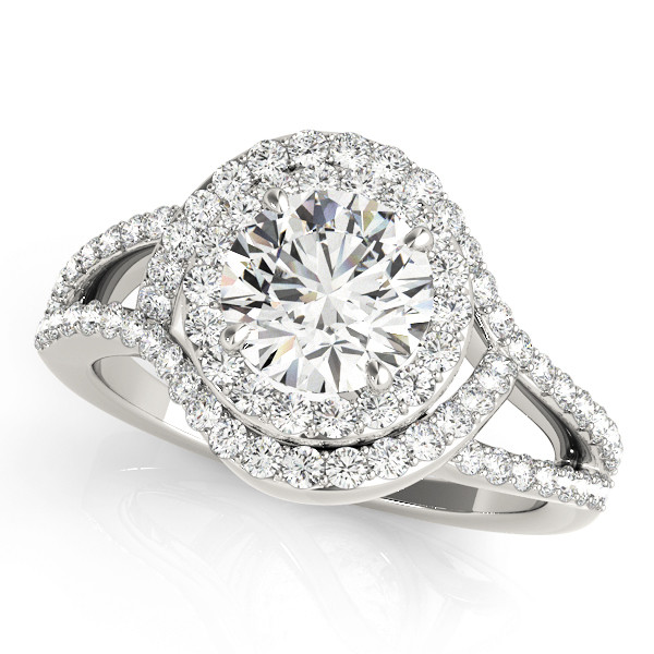 0.2 Ct Natural Round Cut Kalayah Halo Diamond Rings in Silver 925