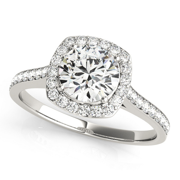 0.2 Ct Natural Round Cut Leticia Halo Diamond Rings in Silver 925