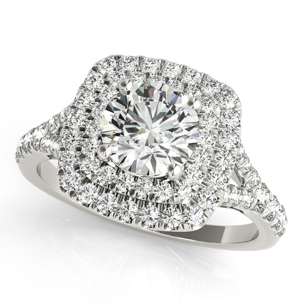 0.2 Ct Natural Round Cut Laikyn Halo Diamond Rings in Silver 925