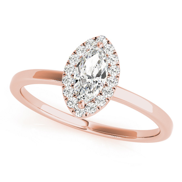 0.2 Ct Natural Marquise Cut Livia Halo Diamond Rings in Silver 925
