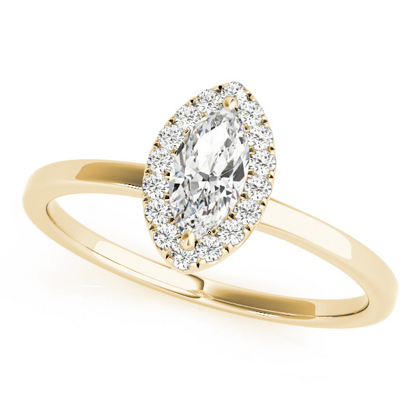 0.2 Ct Natural Marquise Cut Livia Halo Diamond Rings in Silver 925
