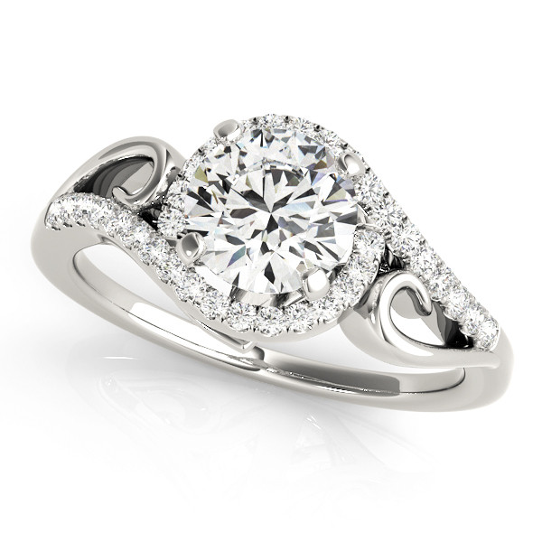 0.2 Ct Natural Round Cut Jelani Halo Diamond Rings in Silver 925