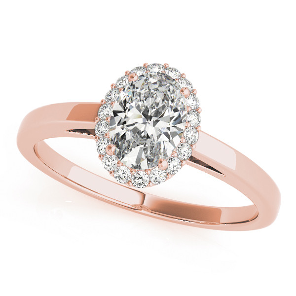 0.2 Ct Natural Oval Cut Kairi Halo Diamond Rings in Silver 925