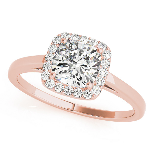 0.2 Ct Natural Cushion Cut Kinzley Halo Diamond Rings in Silver 925