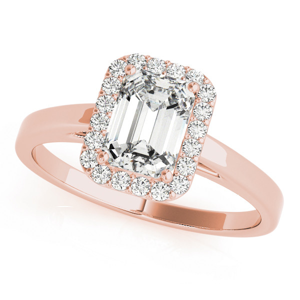 0.2 Ct Natural Emerald Cut Jaylee  Halo Diamond Rings in Silver 925