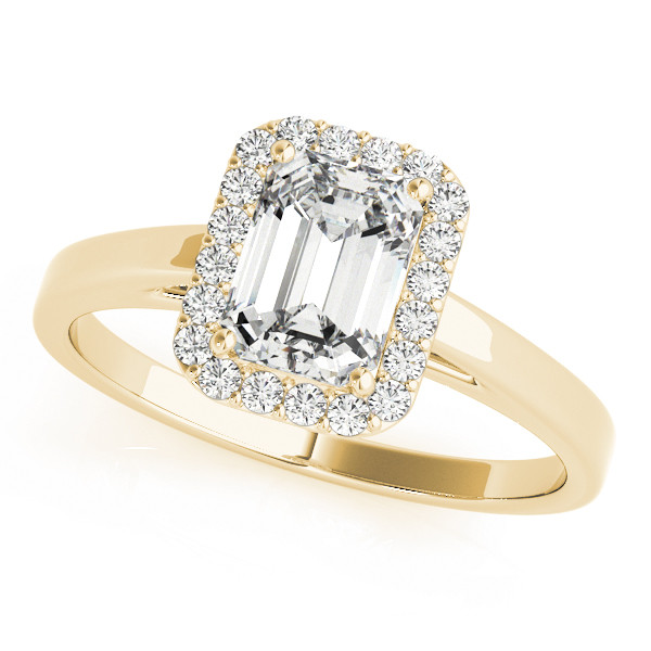 0.2 Ct Natural Emerald Cut Jaylee  Halo Diamond Rings in Silver 925