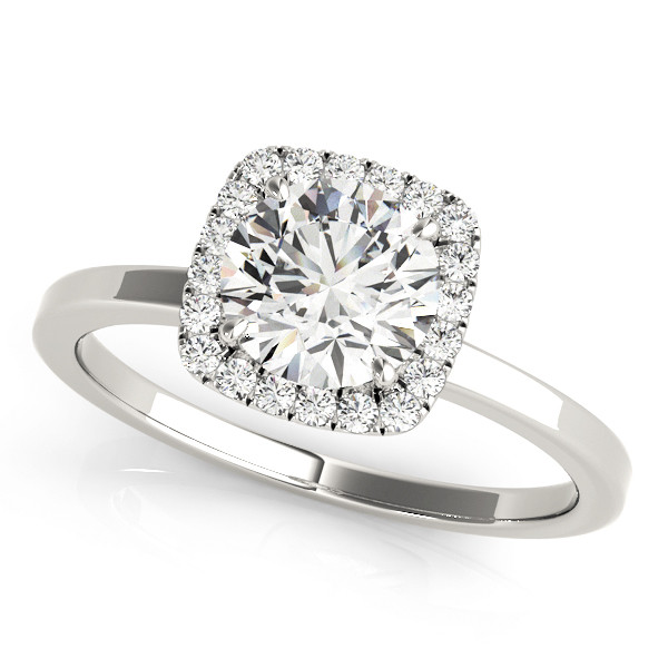 0.2 Ct Natural Round Cut Josephina Halo Diamond Rings in Silver 925